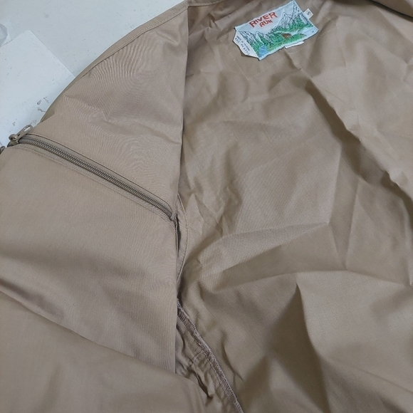 River Run Vintage Tan Fishing Vest Outdoor Gear Men Size Small Waterproof Zip‎ - Picture 7 of 13